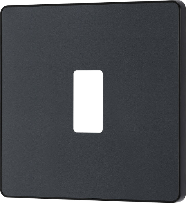BG Evolve RPCDMG1B 1G Grid Front Plate - Matt Grey (Black) - westbasedirect.com