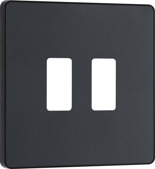 BG Evolve RPCDMG2B 2G Grid Front Plate - Matt Grey (Black) - westbasedirect.com