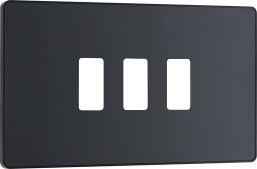 BG Evolve RPCDMG3B 3G Grid Front Plate - Matt Grey (Black) - westbasedirect.com