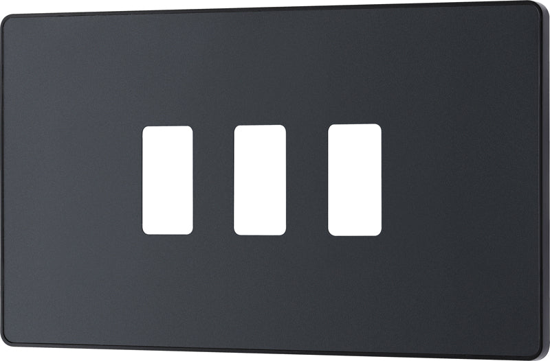 BG Evolve RPCDMG3B 3G Grid Front Plate - Matt Grey (Black) - westbasedirect.com