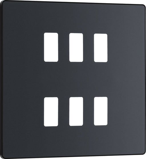 BG Evolve RPCDMG6B 6G Grid Front Plate - Matt Grey (Black) - westbasedirect.com