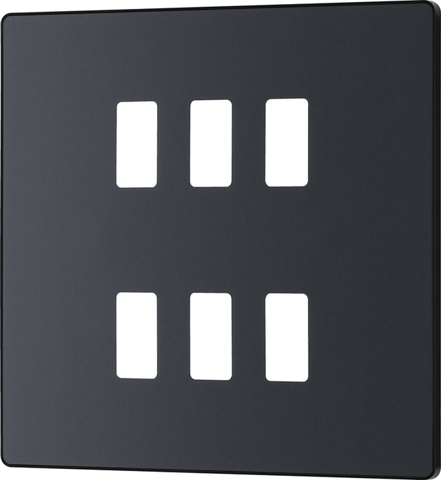 BG Evolve RPCDMG6B 6G Grid Front Plate - Matt Grey (Black) - westbasedirect.com