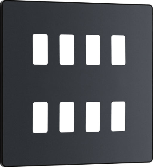 BG Evolve RPCDMG8B 8G Grid Front Plate - Matt Grey (Black) - westbasedirect.com