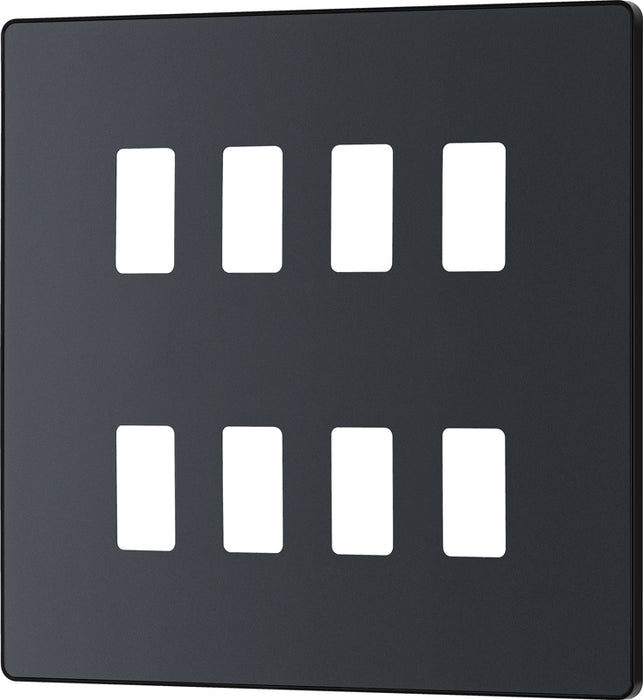 BG Evolve RPCDMG8B 8G Grid Front Plate - Matt Grey (Black) - westbasedirect.com