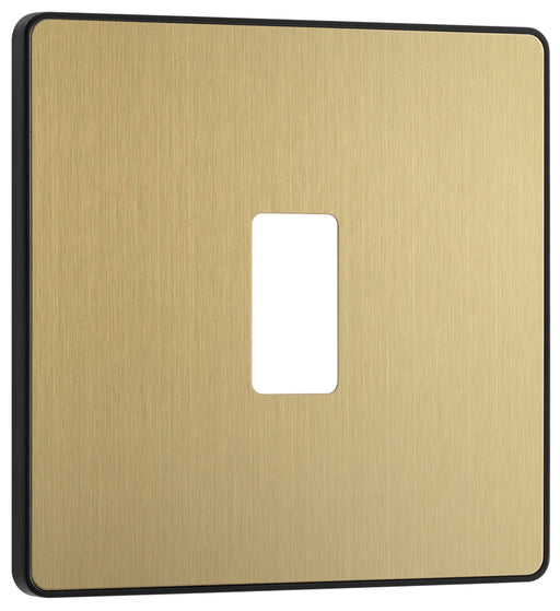BG Evolve RPCDSB1B 1G Grid Front Plate - Satin Brass (Black) - westbasedirect.com