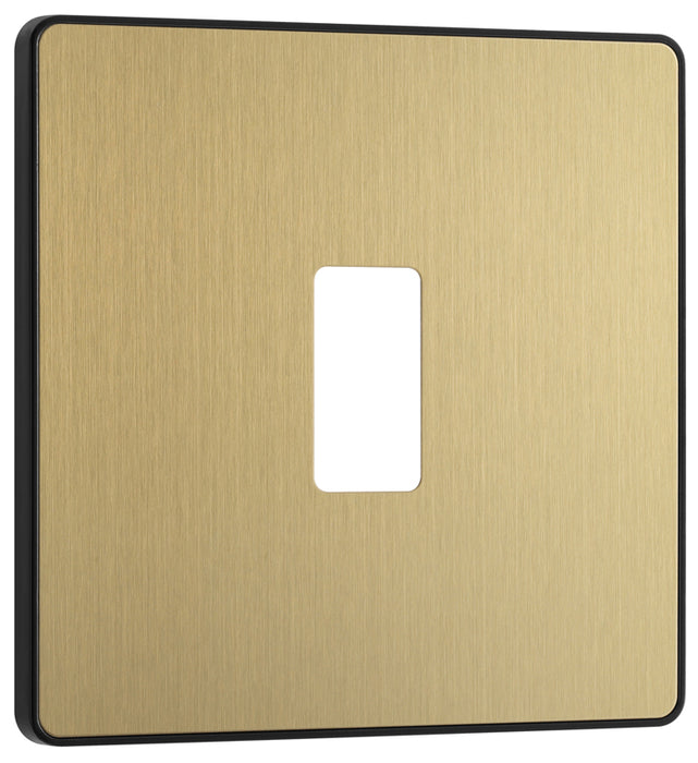 BG Evolve RPCDSB1B 1G Grid Front Plate - Satin Brass (Black) - westbasedirect.com