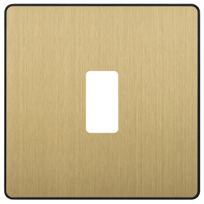 BG Evolve RPCDSB1B 1G Grid Front Plate - Satin Brass (Black) - westbasedirect.com