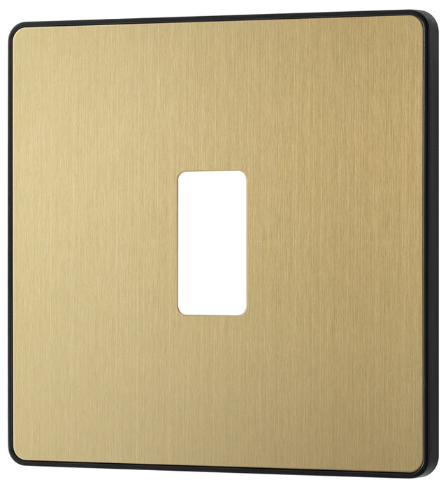 BG Evolve RPCDSB1B 1G Grid Front Plate - Satin Brass (Black) - westbasedirect.com