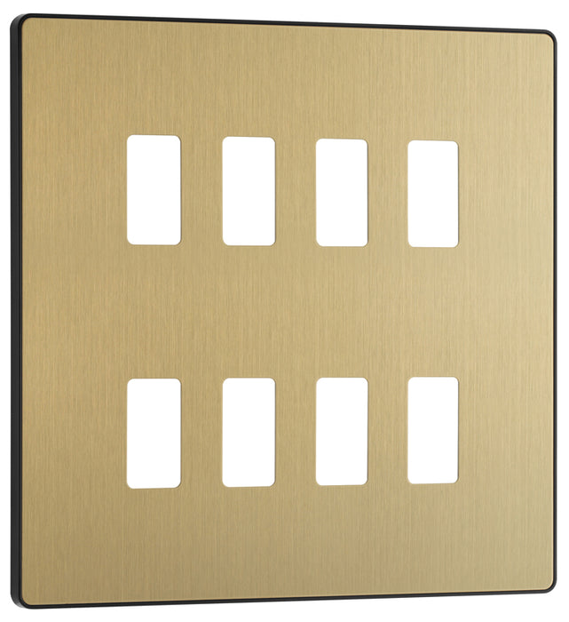 BG Evolve RPCDSB8B 8G Grid Front Plate - Satin Brass (Black) - westbasedirect.com