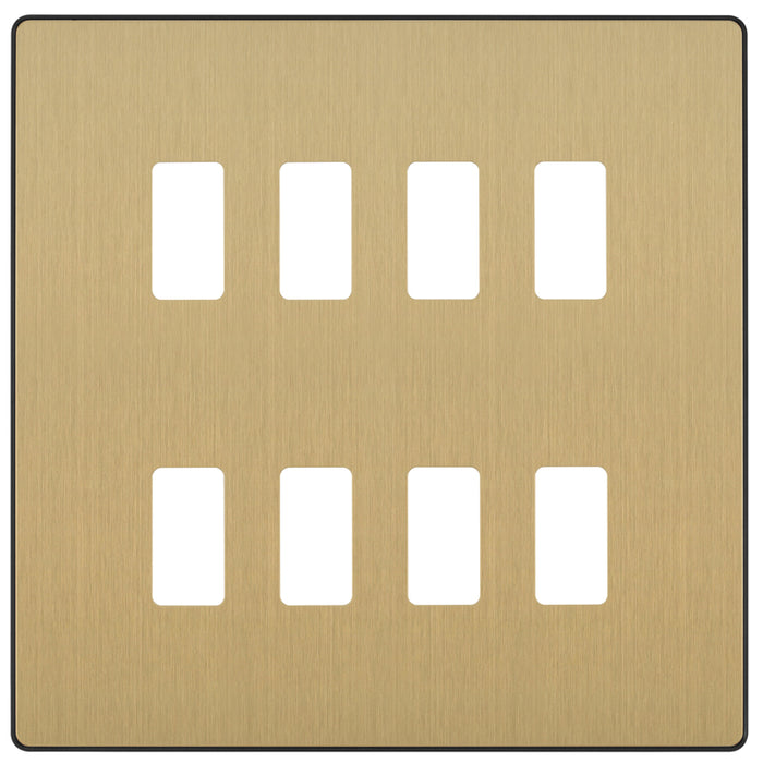 BG Evolve RPCDSB8B 8G Grid Front Plate - Satin Brass (Black) - westbasedirect.com