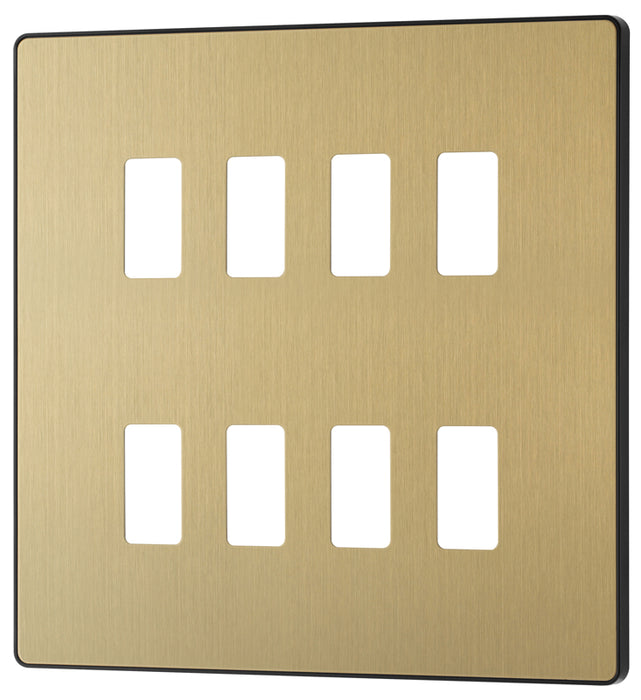 BG Evolve RPCDSB8B 8G Grid Front Plate - Satin Brass (Black) - westbasedirect.com