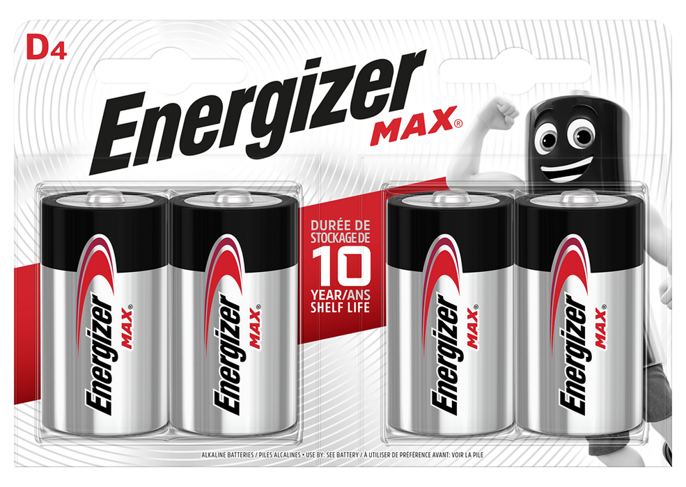 Energizer E301533500 Max D | 4 Pack - westbasedirect.com