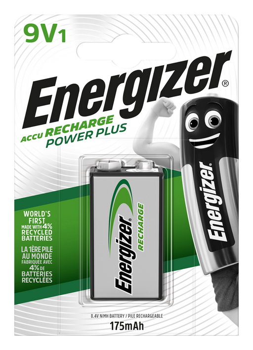 Energizer E300783600 Rech. Power Plus 9V 175mAh | 1 Pack - westbasedirect.com