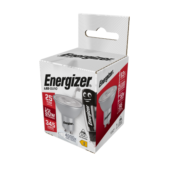 Energizer 4.2W 345lm GU10 High Tech LED Bulb Cool White 4000K - westbasedirect.com