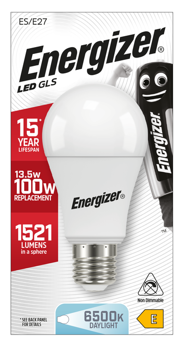 Energizer 13.2W 1521lm E27 ES GLS LED Bulb Daylight 6500K - westbasedirect.com