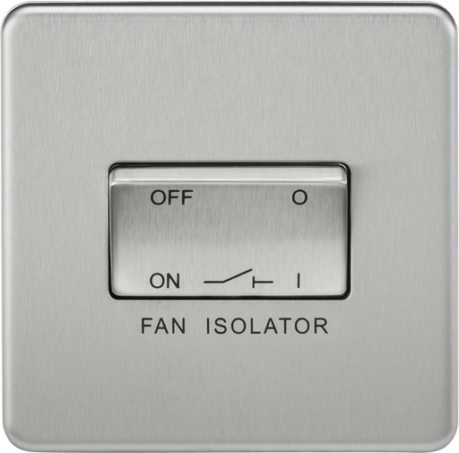 Knightsbridge SF1100BC Screwless 10AX 3 Pole Fan Isolator Switch - Brushed Chrome - westbasedirect.com
