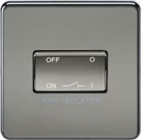Knightsbridge SF1100BN Screwless 10AX 3 Pole Fan Isolator Switch - Black Nickel