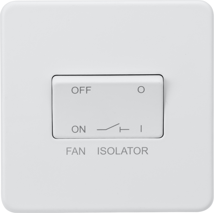 Knightsbridge SF1100MW Screwless 10AX 3 Pole Fan Isolator Switch - Matt White - westbasedirect.com