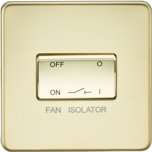 Knightsbridge SF1100PB Screwless 10AX 3 Pole Fan Isolator Switch - Polished Brass - westbasedirect.com