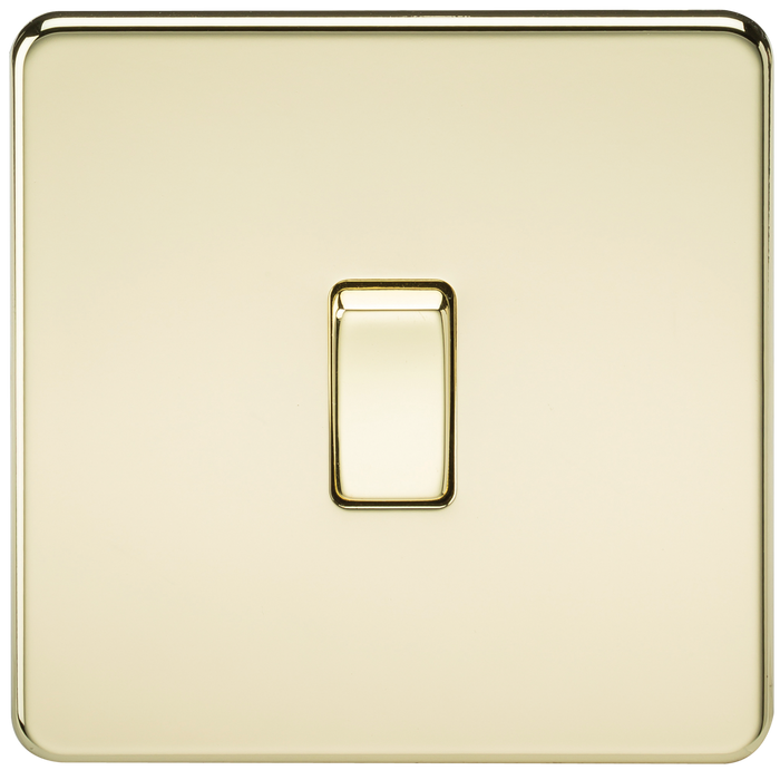 Knightsbridge SF1200PB Screwless 10AX 1G Intermediate Switch - Polished Brass - westbasedirect.com