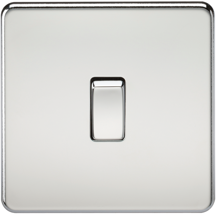 Knightsbridge SF1200PC Screwless 10AX 1G Intermediate Switch - Polished Chrome - westbasedirect.com