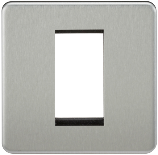 Knightsbridge SF1GBC Screwless 1G Modular Faceplate - Brushed Chrome - westbasedirect.com