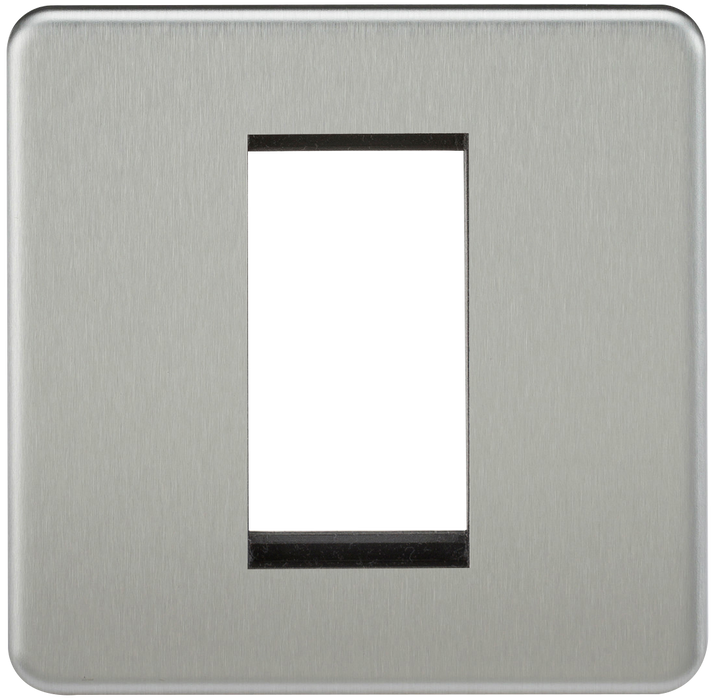 Knightsbridge SF1GBC Screwless 1G Modular Faceplate - Brushed Chrome - westbasedirect.com