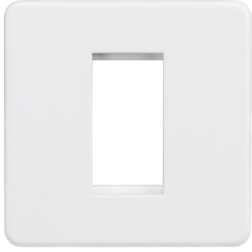 Knightsbridge SF1GMW Screwless 1G Modular Faceplate - Matt White - westbasedirect.com