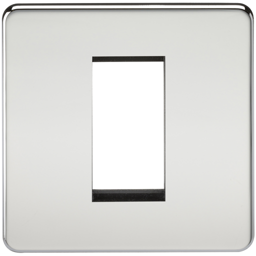 Knightsbridge SF1GPC Screwless 1G Modular Faceplate - Polished Chrome - westbasedirect.com
