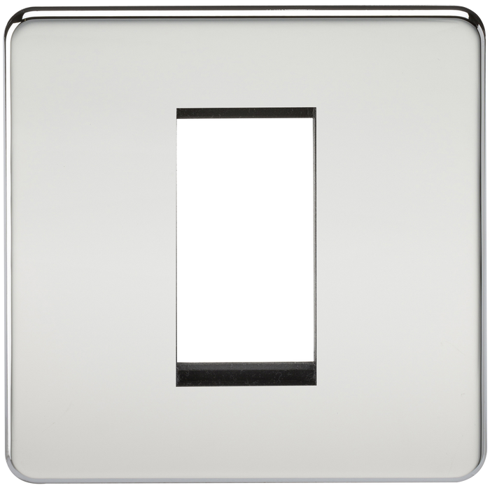 Knightsbridge SF1GPC Screwless 1G Modular Faceplate - Polished Chrome - westbasedirect.com