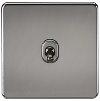 Knightsbridge SF1TOGBN Screwless 10AX 1G 2-Way Toggle Switch - Black Nickel