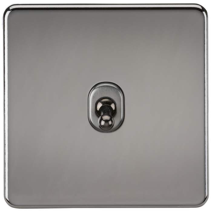 Knightsbridge SF1TOGBN Screwless 10AX 1G 2-Way Toggle Switch - Black Nickel - westbasedirect.com