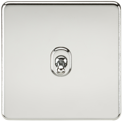 Knightsbridge SF1TOGPC Screwless 10AX 1G 2-Way Toggle Switch - Polished Chrome - westbasedirect.com