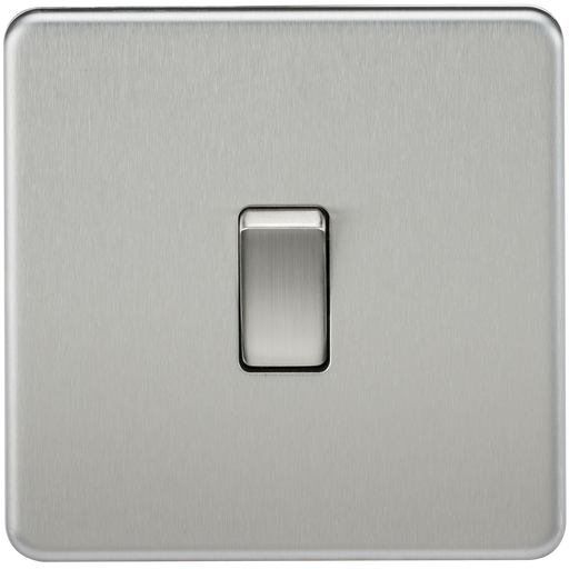 Knightsbridge SF2000BC Screwless 10AX 1G 2-Way Switch - Brushed Chrome - westbasedirect.com