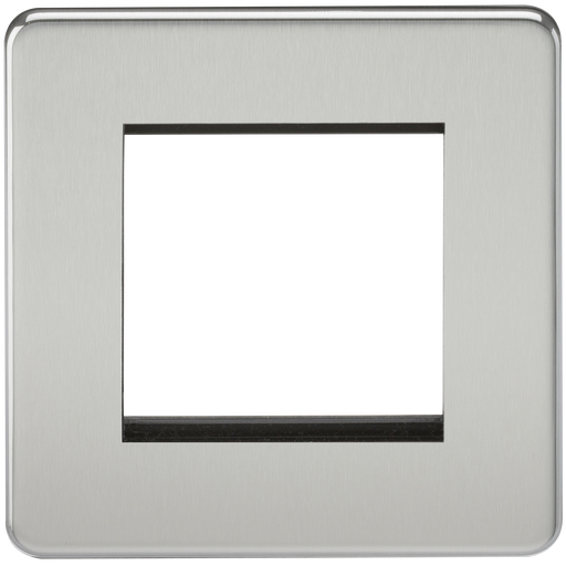 Knightsbridge SF2GPC Screwless 2G Modular Faceplate - Polished Chrome - westbasedirect.com