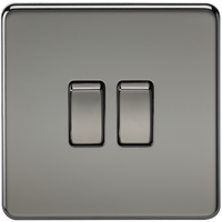 Knightsbridge SF3000BN Screwless 10AX 2G 2-Way Switch - Black Nickel