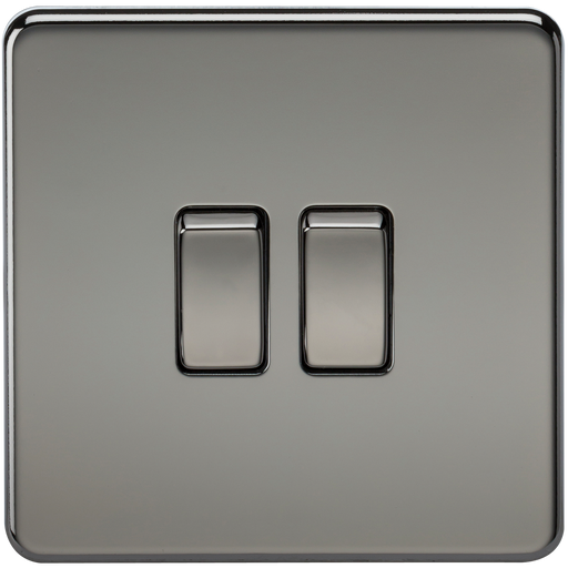 Knightsbridge SF3000BN Screwless 10AX 2G 2-Way Switch - Black Nickel - westbasedirect.com