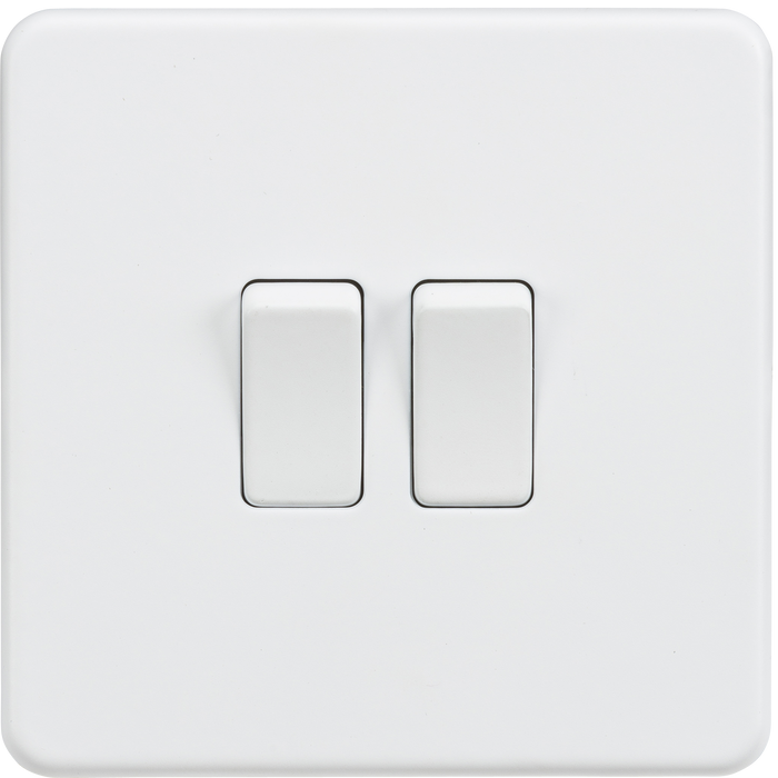 Knightsbridge SF3000MW Screwless 10AX 2G 2-Way Switch - Matt White - westbasedirect.com