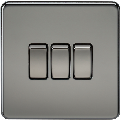 Knightsbridge SF4000BN Screwless 10AX 3G 2-Way Switch - Black Nickel - westbasedirect.com