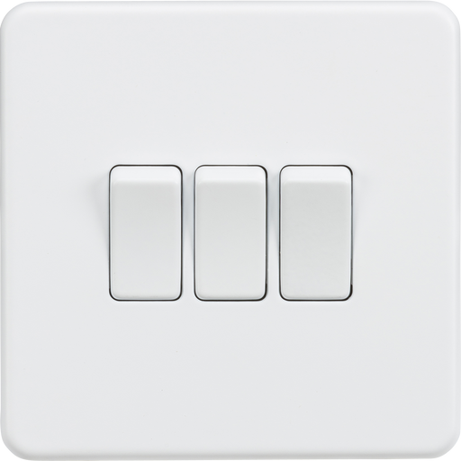Knightsbridge SF4000MW Screwless 10AX 3G 2-Way Switch - Matt White - westbasedirect.com