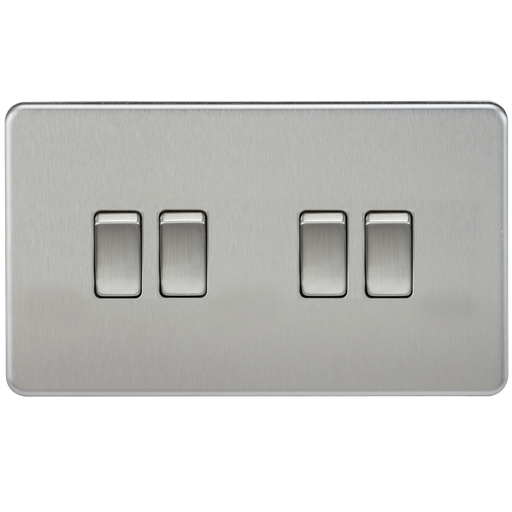 Knightsbridge SF4100BC Screwless 10AX 4G 2-Way Switch - Brushed Chrome - westbasedirect.com