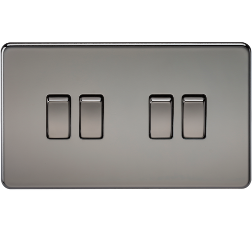 Knightsbridge SF4100BN Screwless 10AX 4G 2-Way Switch - Black Nickel - westbasedirect.com
