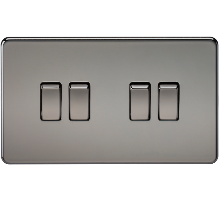 Knightsbridge SF4100BN Screwless 10AX 4G 2-Way Switch - Black Nickel - westbasedirect.com