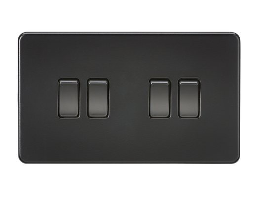 Knightsbridge SF4100MBB Screwless 10AX 4G 2-Way Switch - Matt Black + Black Rocker - westbasedirect.com