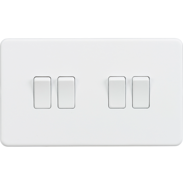 Knightsbridge SF4100MW Screwless 10AX 4G 2-Way Switch - Matt White - westbasedirect.com