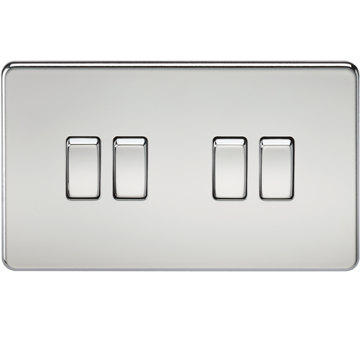 Knightsbridge SF4100PC Screwless 10AX 4G 2-Way Switch - Polished Chrome - westbasedirect.com