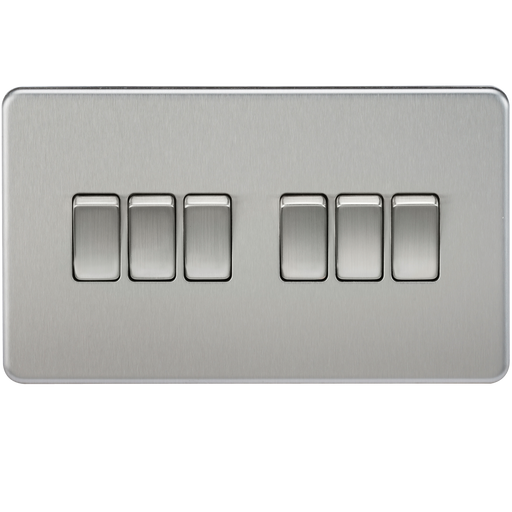 Knightsbridge SF4200BC Screwless 10AX 6G 2-way Switch - Brushed Chrome - westbasedirect.com