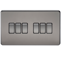 Knightsbridge SF4200BN Screwless 10AX 6G 2-way Switch - Black Nickel