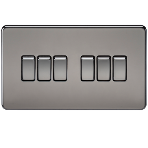 Knightsbridge SF4200BN Screwless 10AX 6G 2-way Switch - Black Nickel - westbasedirect.com