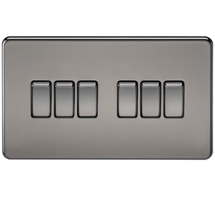 Knightsbridge SF4200BN Screwless 10AX 6G 2-way Switch - Black Nickel - westbasedirect.com